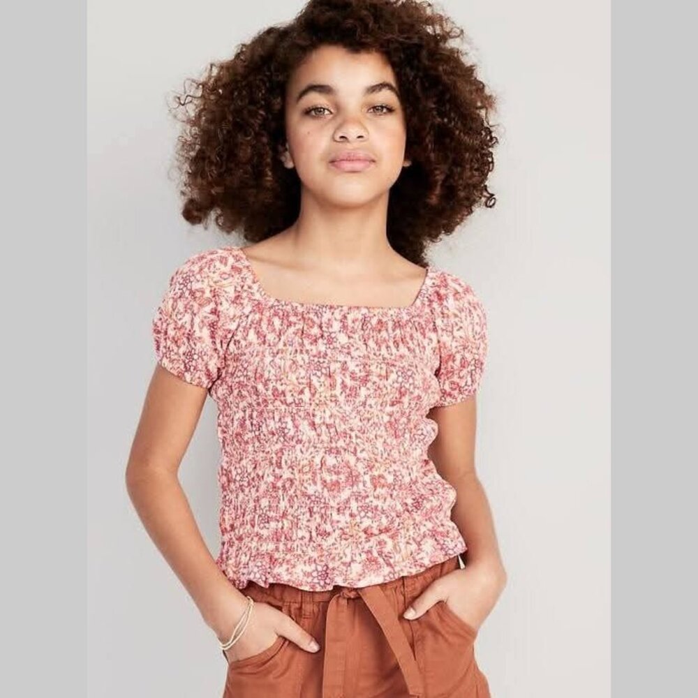 Old Navy Puff-Sleeve Smocked Top